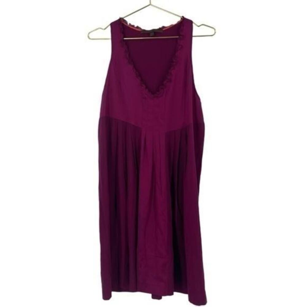 Anthropologie A Common Thread Dress Purple silk blend sleeveless A-line dress M - Picture 1 of 5